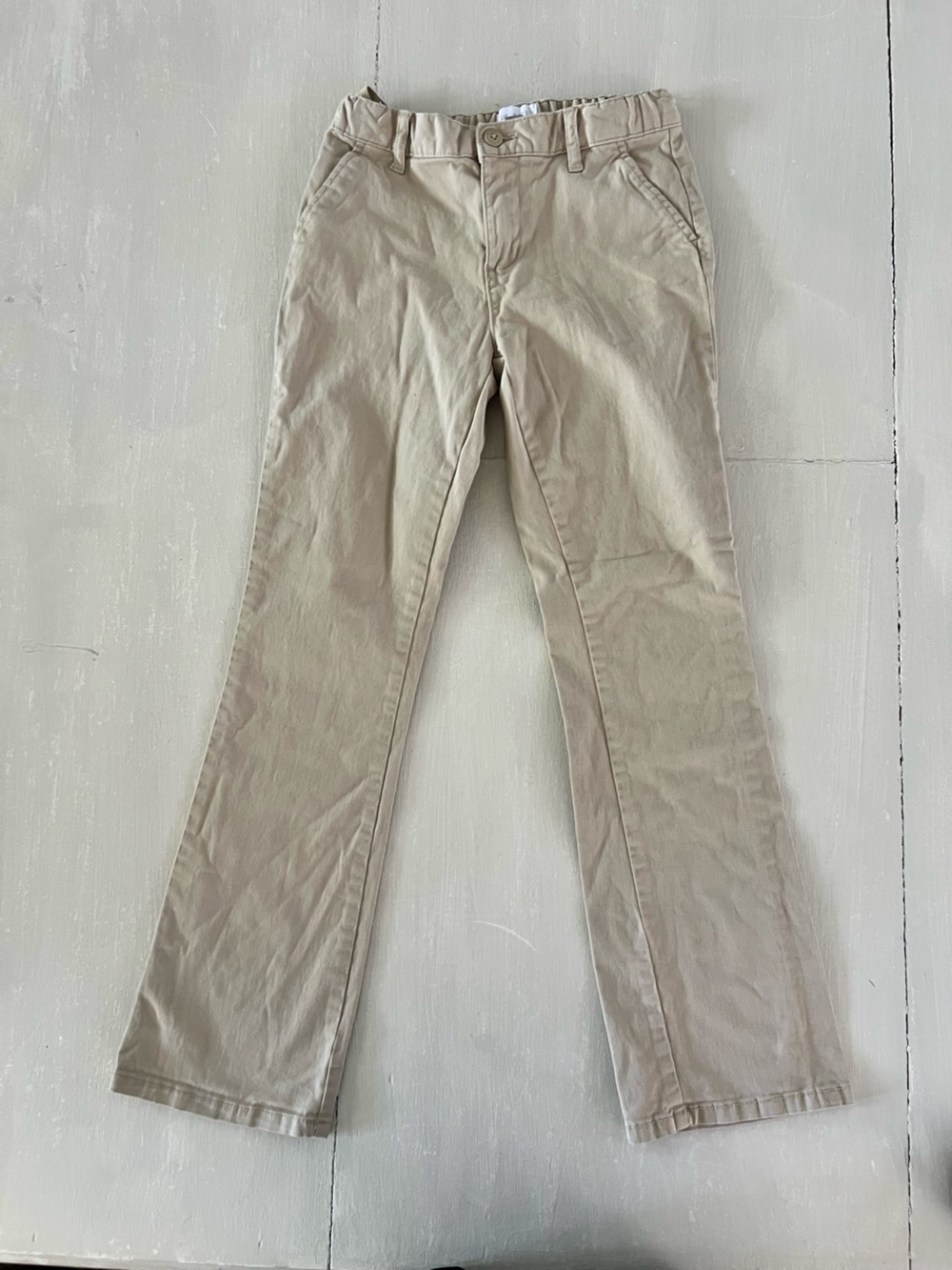 The Children’s Place Boys Girls Size 12 Tan Khaki Chino Cargo Pants Cotton